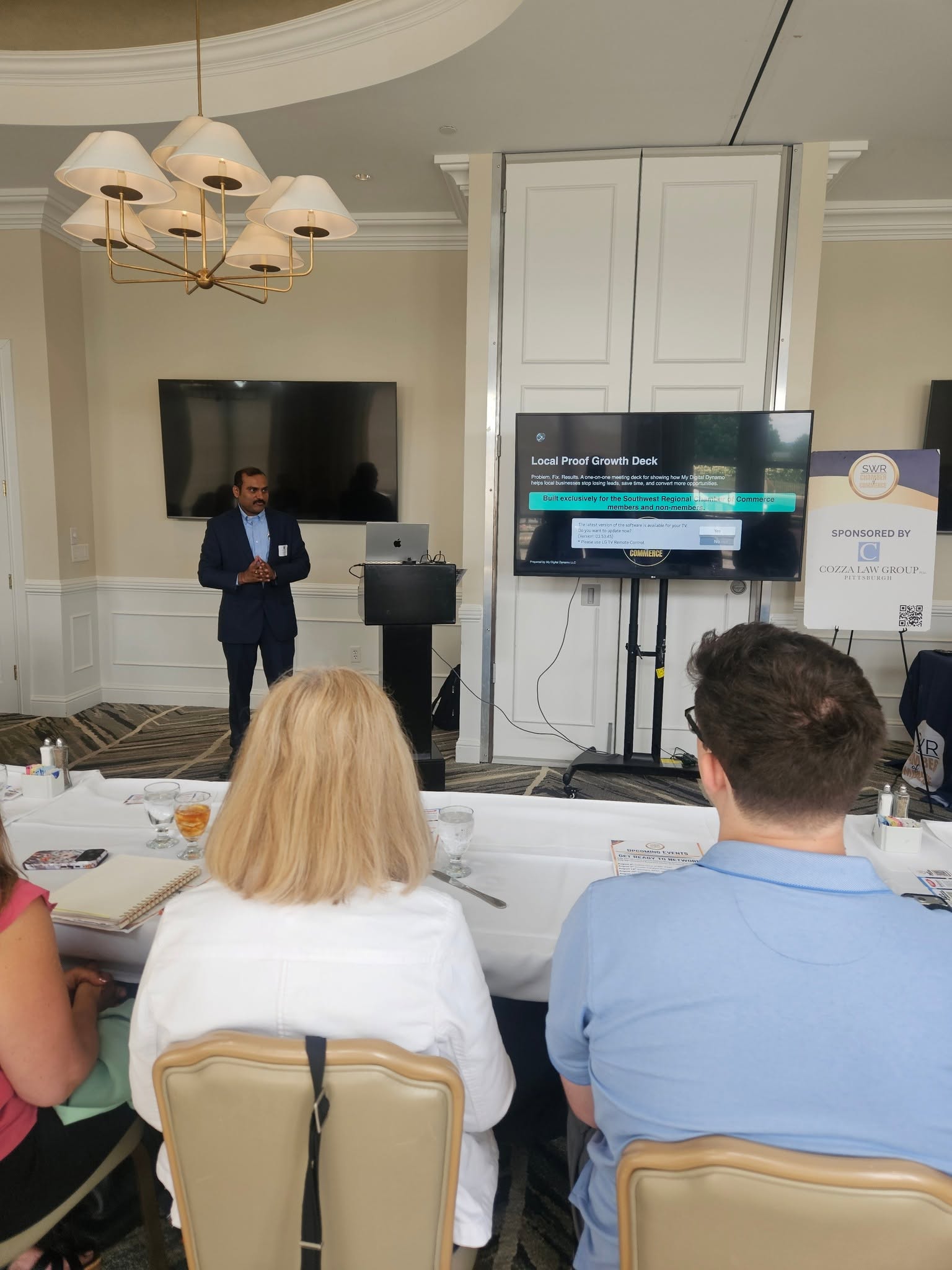 My Digital Dynamo founder presenting the Local Proof Growth Deck to local business owners in Bridgeville, Pennsylvania